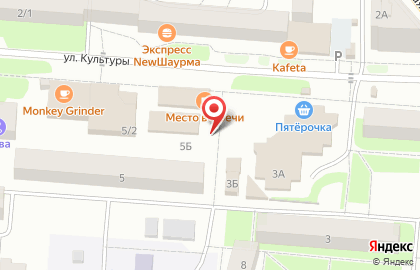 Супермаркет Монетка на улице Культуры на карте
