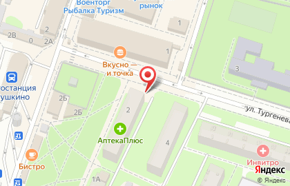 Киоск по продаже фруктов и овощей на улице Тургенева на карте