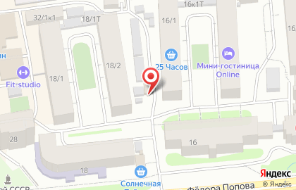 Продуктовый магазин 25 часов на улице Фёдора Попова на карте