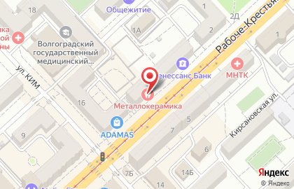Центр стоматологии Металлокерамика в Волгограде на карте