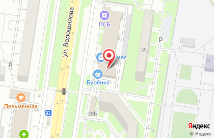 Буренка на улице Ворошилова на карте