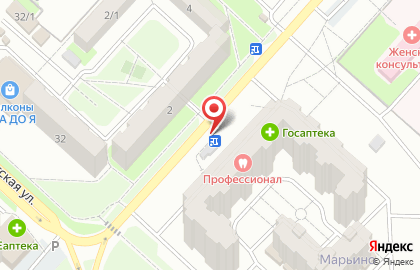 Продовольственный магазин в Дзержинском районе на карте