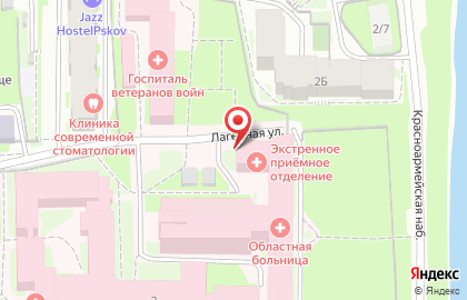 Травматологический пункт Псковская областная клиническая больница в Пскове на карте
