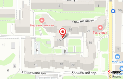 Продовольственный магазин на Оршанской улице на карте