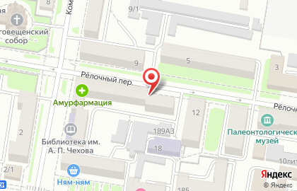 Аптека Амурфармация на Комсомольской улице на карте