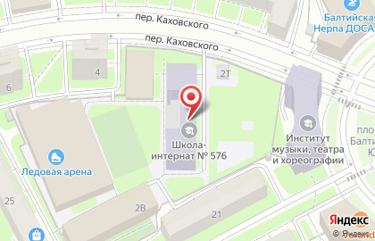 Школа-интернат №576 с углубленным изучением физической культуры, Василеостровский район на карте