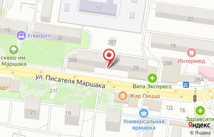 Сеть универсамов ЦентрТорг на улице Писателя Маршака на карте
