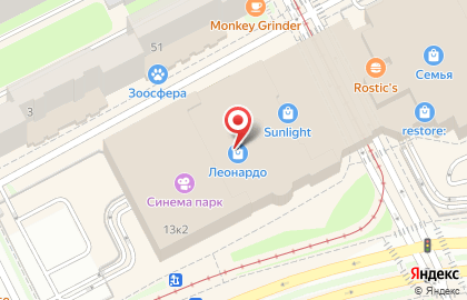 Хобби-гипермаркет Леонардо в Свердловском районе на карте