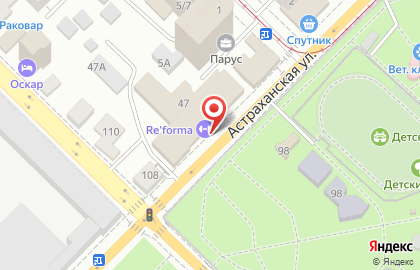 Кафе-бистро Очаг на Астраханской улице на карте