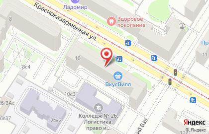 Юго-восточного АО на Авиамоторной на Красноказарменной улице на карте