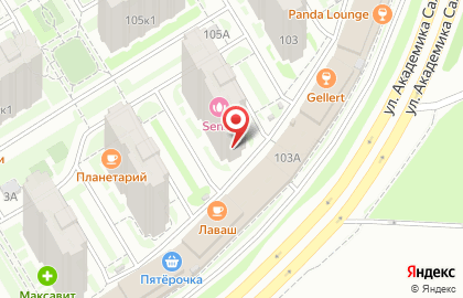Туристическое агентство Прогулка по Миру на улице Академика Сахарова на карте