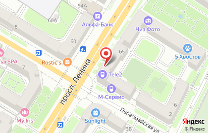 Банкомат БИНБАНК кредитные карты на проспекте Ленина, 65 на карте
