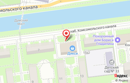 Квартал на набережной Комсомольского канала на карте