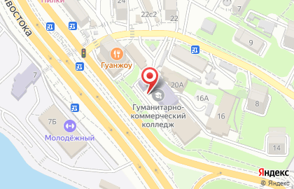 Кафе Молодёжное на проспекте 100-летия Владивостока на карте