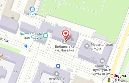Выставочный зал Радуга на улице Пушкина на карте