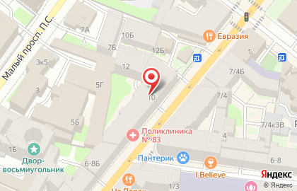 Банкомат СМП банк на Большом проспекте П.С. на карте