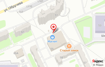 Магазин овощей и фруктов на улице Обручева на карте