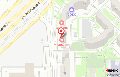 Стоматологическая клиника МедиДент в Советском районе на карте