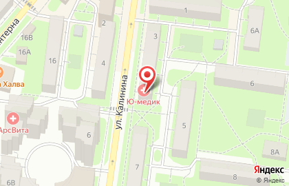 Медицинский центр ЛекДиагностик на Калинина на карте