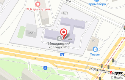 Медицинский колледж №5 в Москве на карте