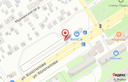 Автостоянка на ул. Колотилова, 3Б на карте