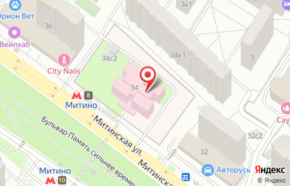 Детская городская поликлиника №140 на Митинской улице на карте