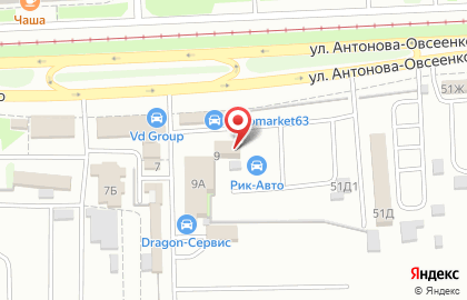 Автосервис Гудзон на улице Антонова-Овсеенко на карте