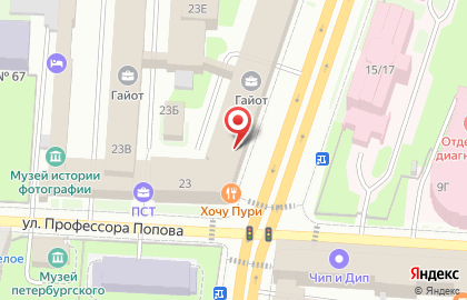 Северо-Западное таможенное управление Федеральной таможенной службы РФ на улице Профессора Попова на карте