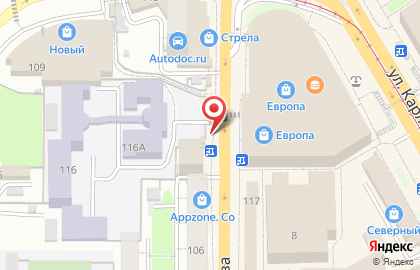 Киоск фастфудной продукции в Центральном районе на карте