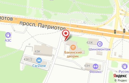 Ресторан Бакинский Дворик на проспекте Патриотов на карте