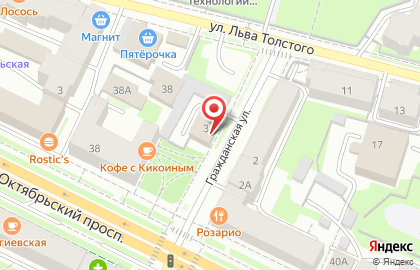 Военная комендатура Псковского гарнизона на Гражданской улице на карте