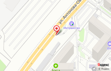 Русский автобус на улице Антонова-Овсеенко на карте