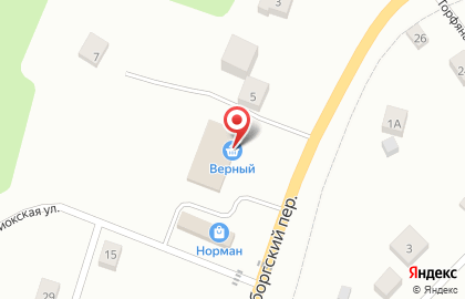 Кулинария Верный в Выборгском переулке на карте