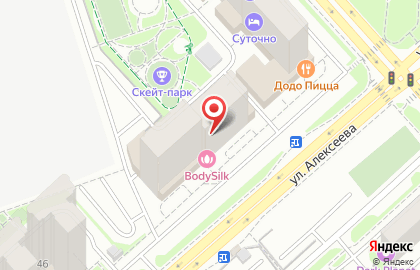Центр лазерной эпиляции BodySilk на улице Алексеева на карте