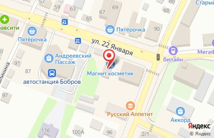 Магазин косметики и бытовой химии Магнит Косметик на улице 22 Января на карте
