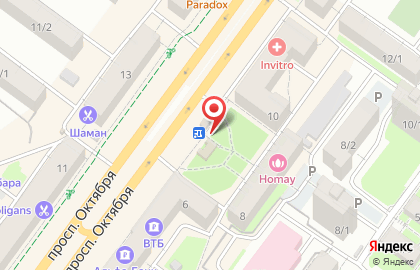 Уфа-печать, Советский район на проспекте Октября на карте