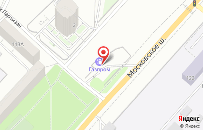 Заправочная станция Газпром на Московском шоссе, 117а на карте