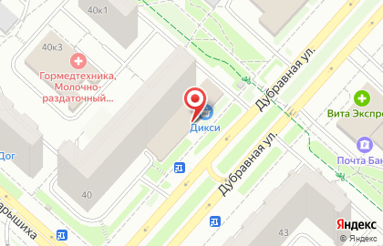 Магазин Мясницкий ряд на Дубравной улице на карте