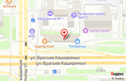 Магазин постельного и нижнего белья Подушкино на улице Братьев Кашириных на карте