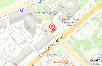 Супермаркет Спутник на проспекте Энтузиастов на карте