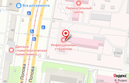 Детская инфекционная больница КГБУЗ АККЦОМД на улице Попова на карте