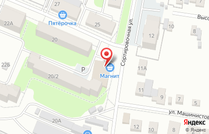 Супермаркет Магнит у дома в Дзержинском районе на карте