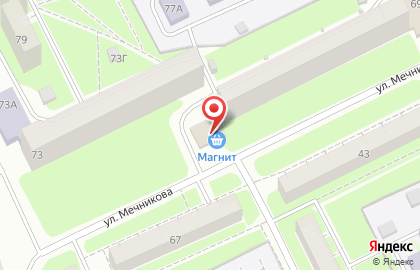 Супермаркет Магнит на улице Мечникова на карте