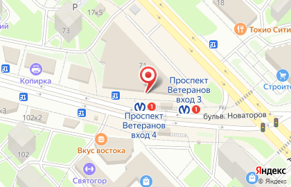 Станция Проспект Ветеранов на карте