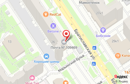 Пансионат Почта России на Братиславской улице на карте