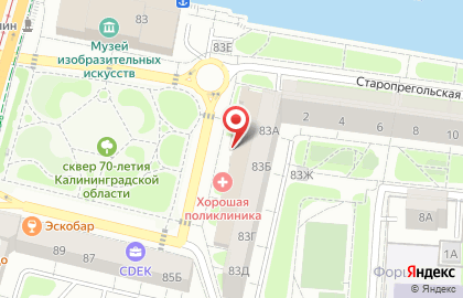Салон мебели Меркурий в Калининграде на карте