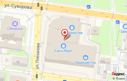 Супермаркет Перекресток в Железнодорожном районе на карте