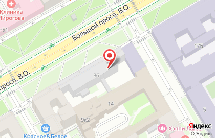 Перекресток в Василеостровском районе на карте