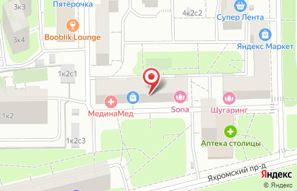 Лечебно-диагностический центр МединаМед на Яхромской улице на карте