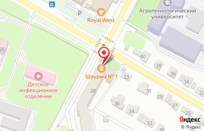 Киоск фастфудной продукции Шаурма №1 на улице Крупской на карте